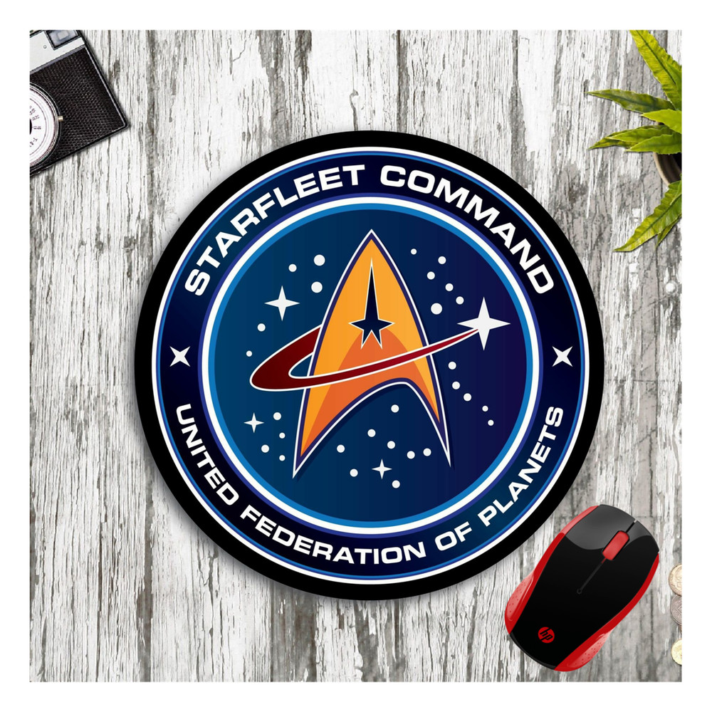 STAR TREK STARFLEET COMMAND ROUND NEOPRENE PC MOUSE PAD MAT