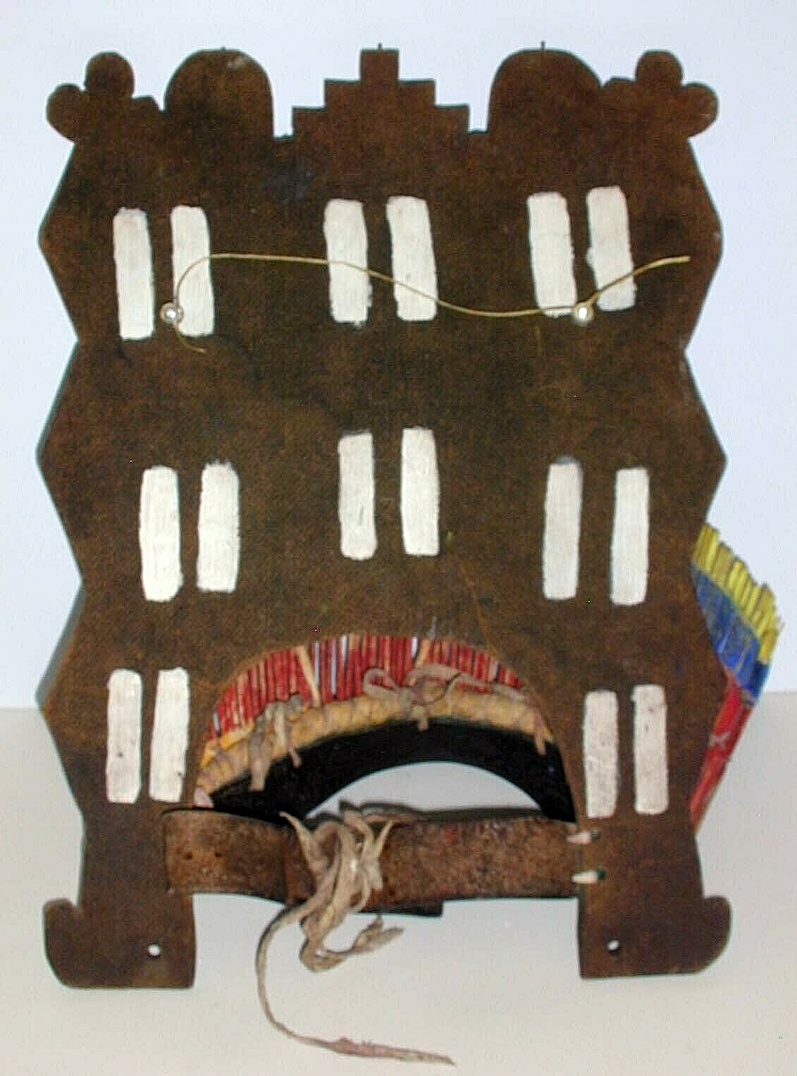 16th NuYrSale Jemez Pueblo Headress TABLETA VISOR Painted-Dance Worn 16 "x 12"