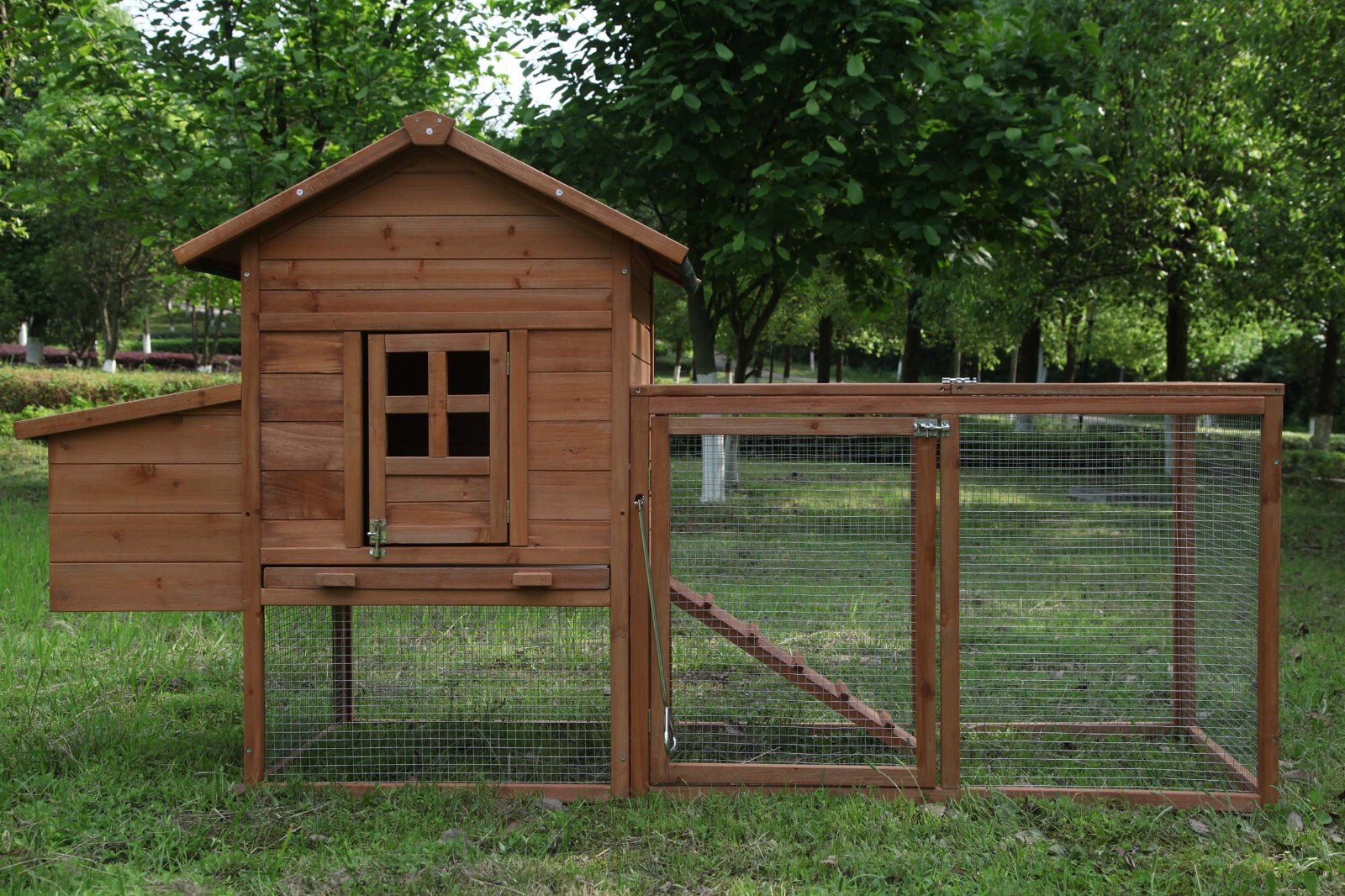 Outdoor 80'' Wooden Chicken Coop Nest Box Hen House Poultry Pet Hutch Garden