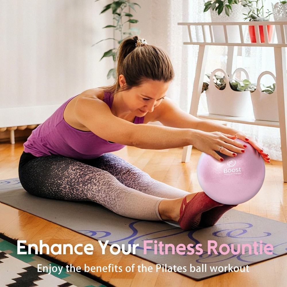 Small Exercise Ball with Pump, 9 Inch Mini Pilates Ball with Exercise Guide, ...