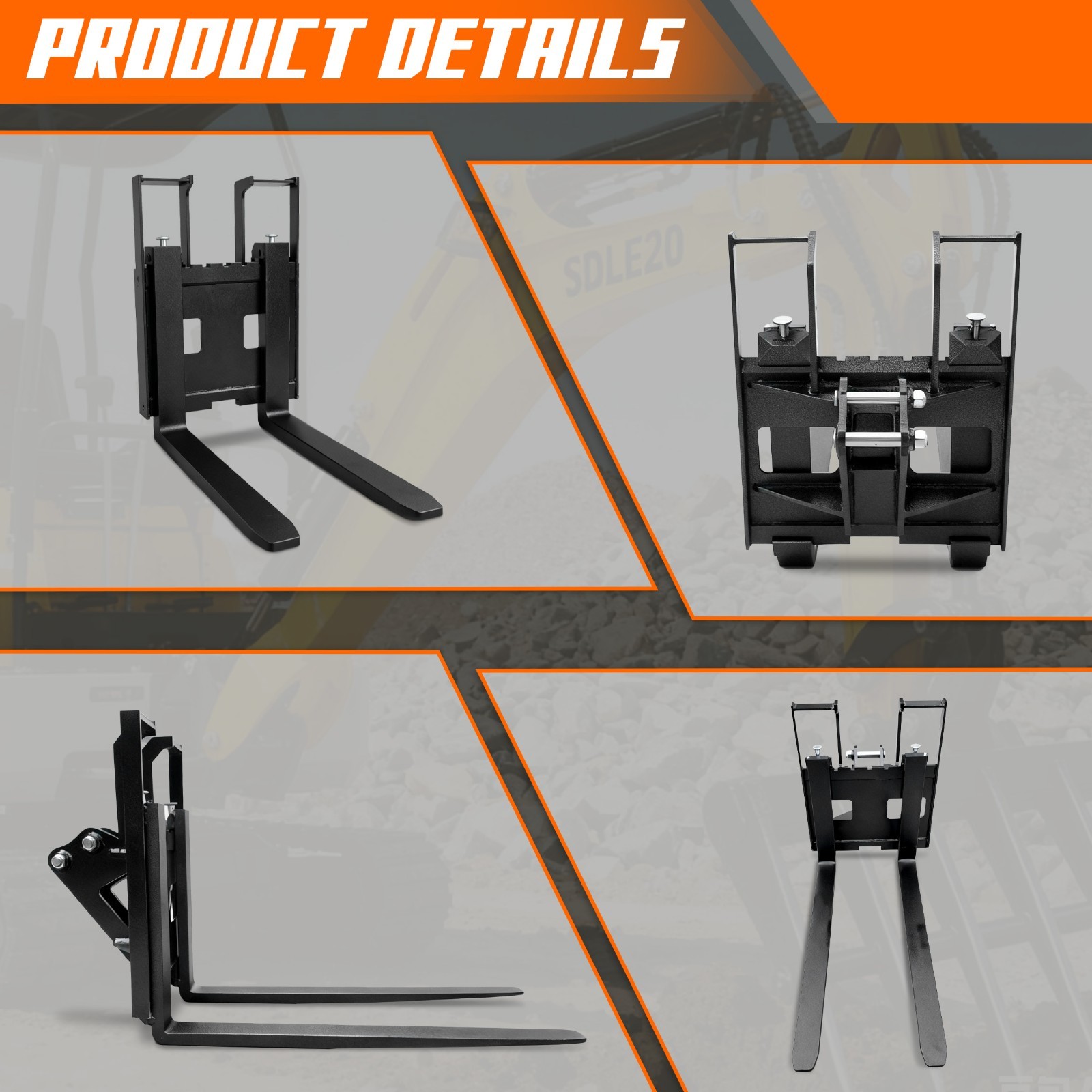 Pallet Fork for 1-2T Mini Excavator, 2025 Model Free Shipping USA