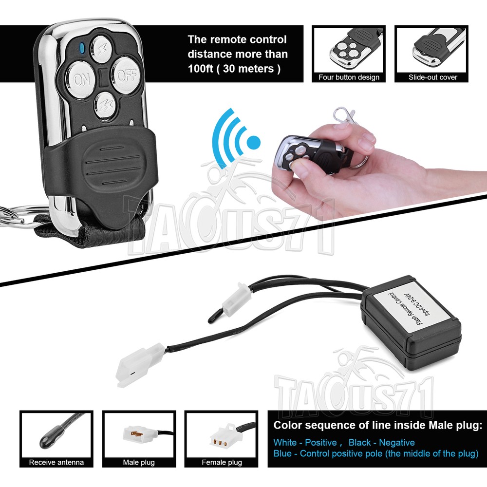 Wireless Remote Control ON/Off Switch Strobe For LED Work Light Bar Offroad US