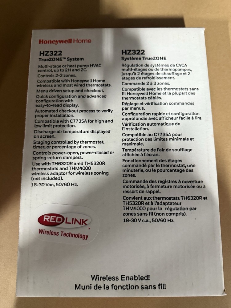 Honeywell TrueZONE HZ322