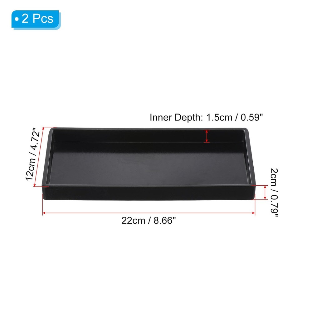 9x5 Fast Food Tray, 2 Pack Plastic Reusable Multi-Purpose Rectangle Serving T...