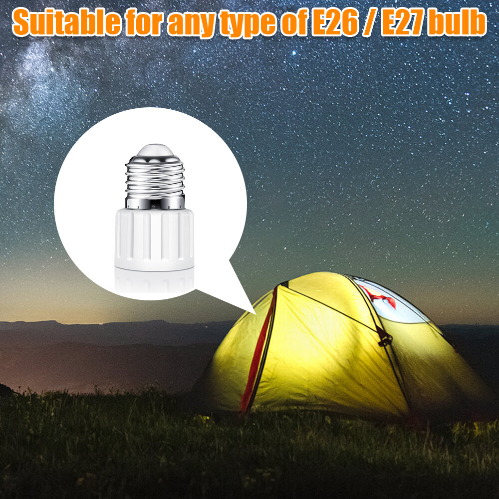 2 Pack E26/E27 2/3 Prong Light Socket to Plug Adapter Polarized Screw in Outlet