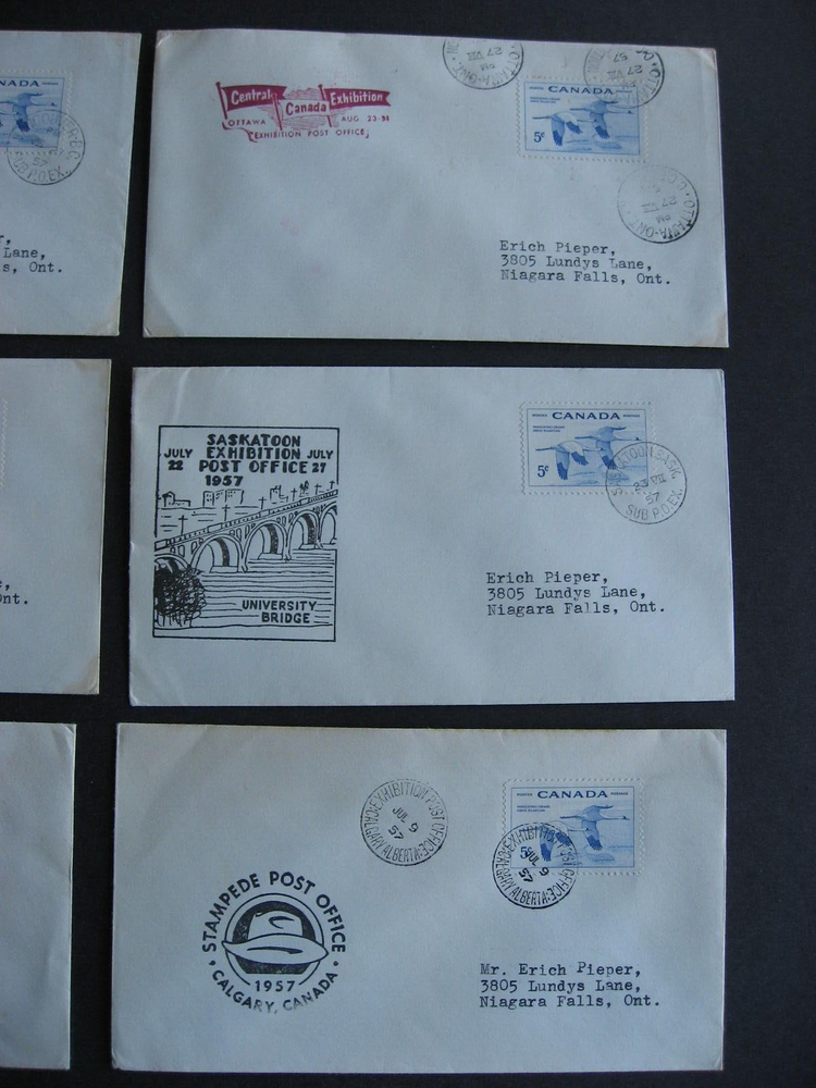 Canada exhibition covers 6 different from 1957 some toned