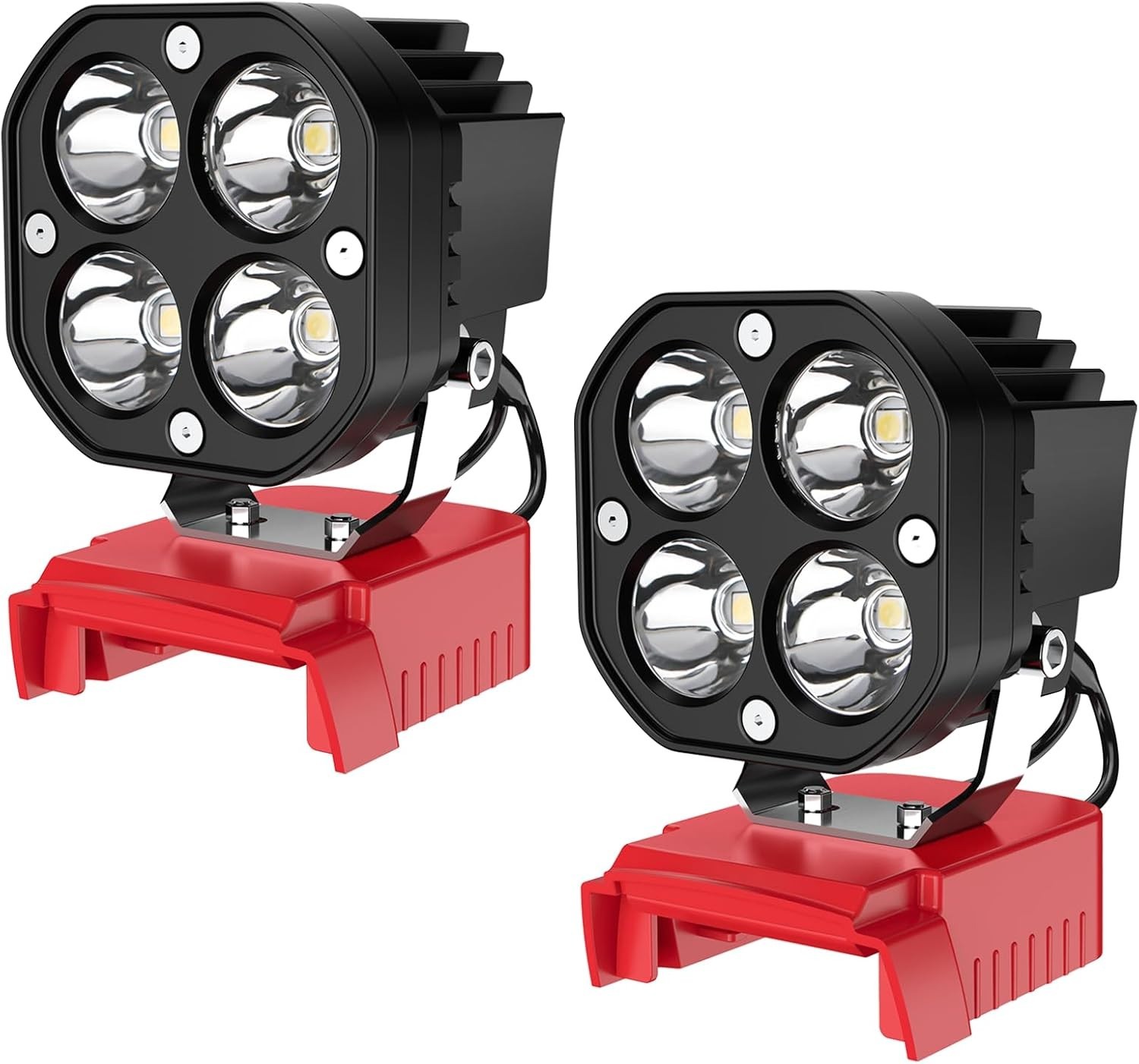 2 Pack 40W LED Work Light Compatible with Milwaukee 18V Battery 6000lm 6500k