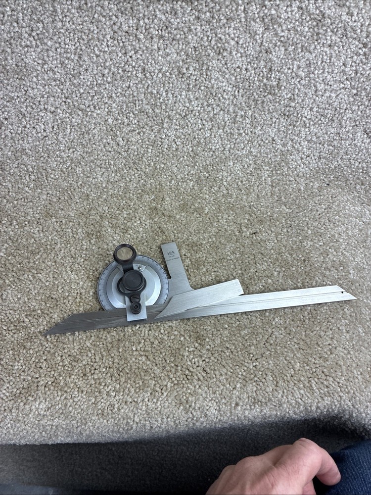 VIS UNIVERSAL BEVEL PRECISE PROTRACTOR SQUARE W/ FINE ADJUSTMENT 12" BLADE