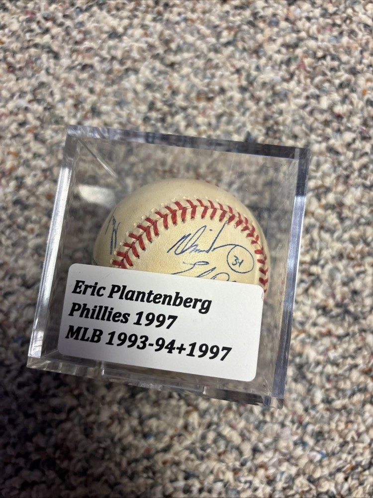 Eric Plantenberg Autographed Baseball & Case,Cottier,++
