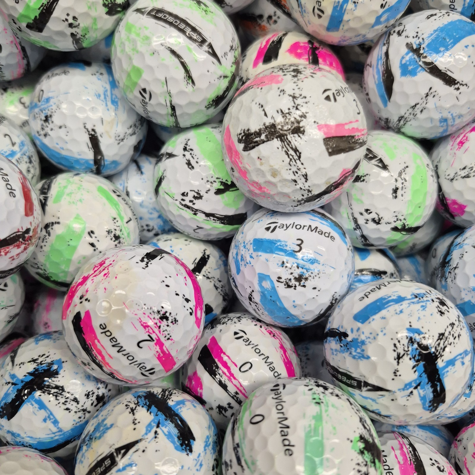 36 Taylormade Speedsoft Ink Color Mix Golf Balls - 3A Value Grade AAA