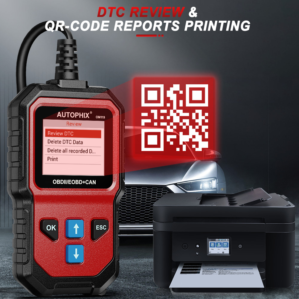 AUTOPHIX OM119 Auto Diagnostic Scanner Check Engine Fault Code Reader OBD2 Tool