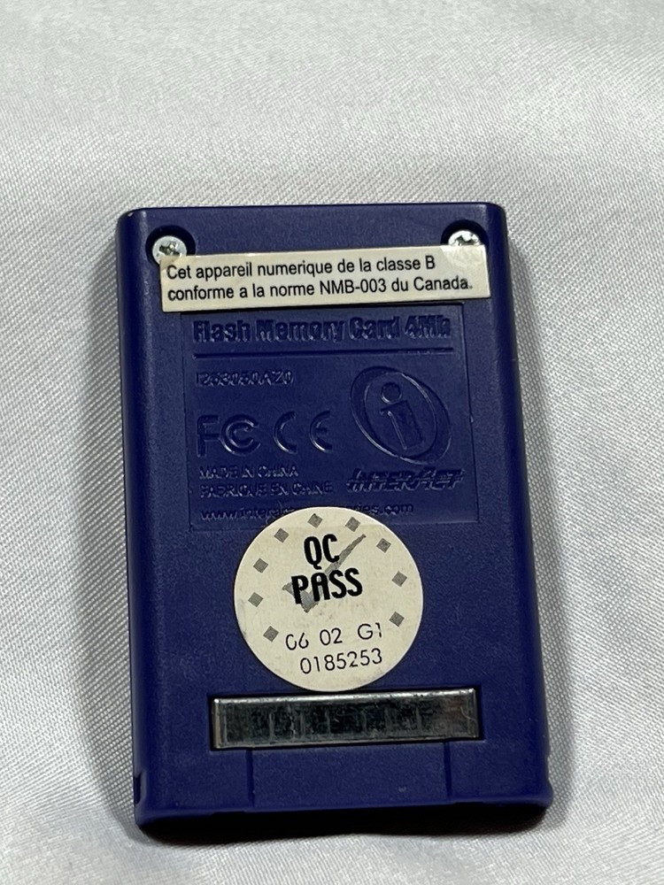 Nintendo Gamecube Flash Memory Card 4mb - Purple Inter Act