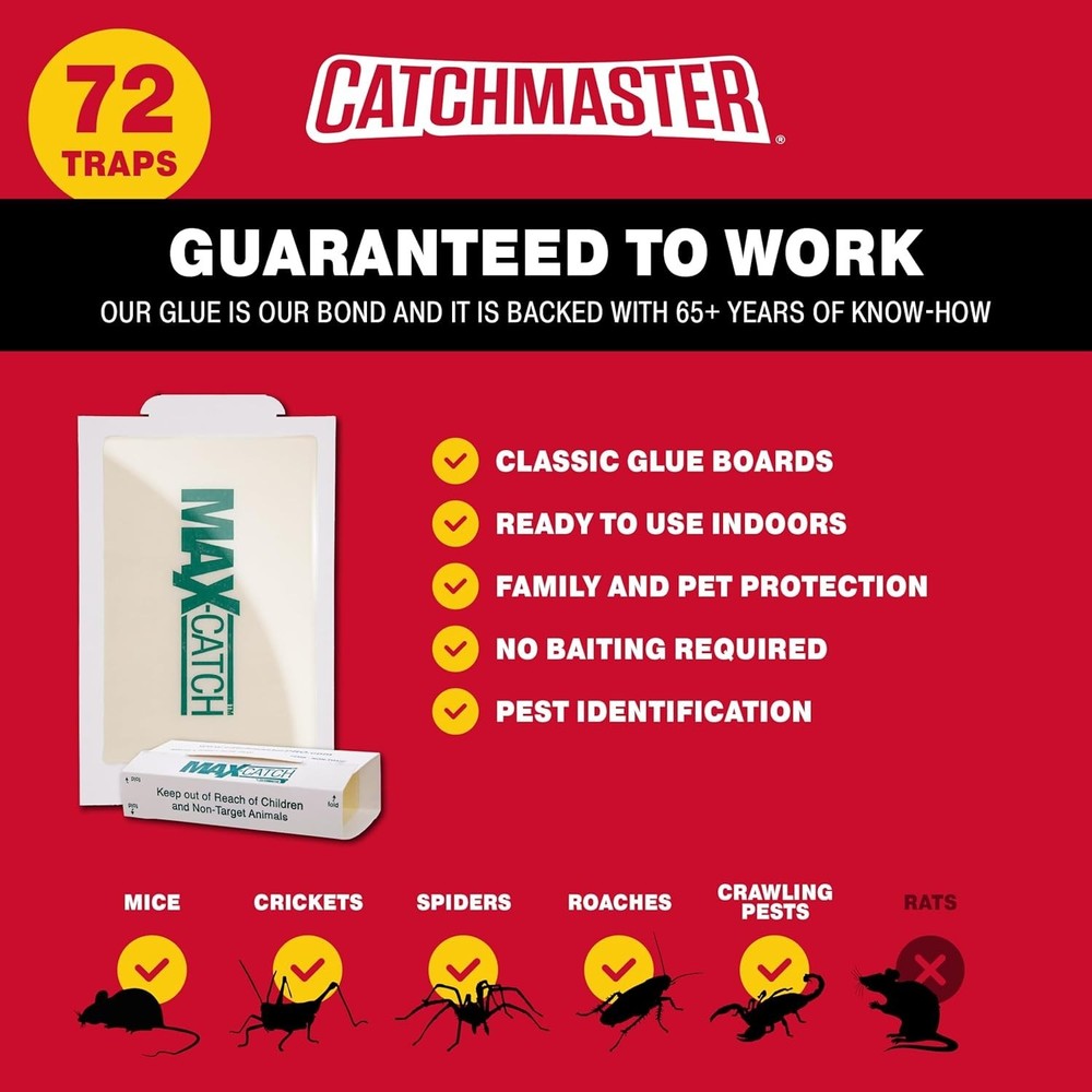 Catchmaster Max-Catch Mouse & Insect Glue Trap 72pk
