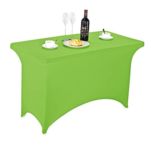 Spandex Fitted Stretch Table Cover for 4ft 48" x 30" (Rectangular) Apple Green