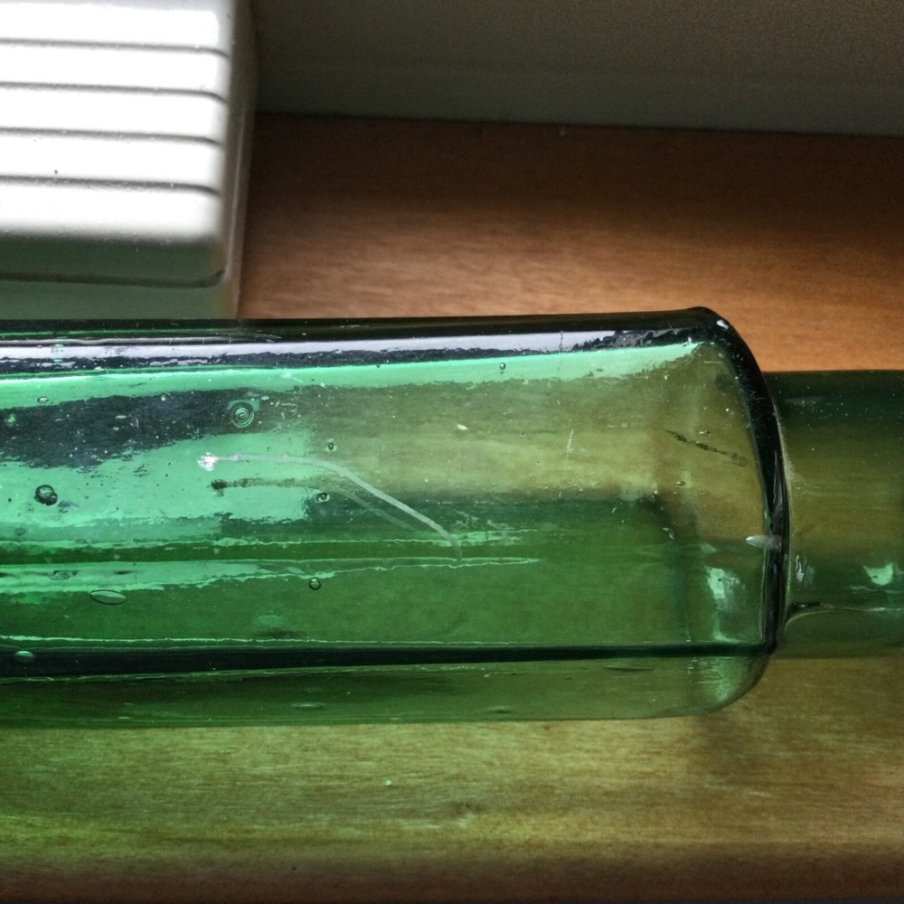 Small Green Antique Condiment Bottle