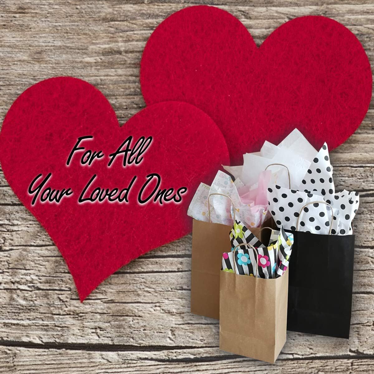 500 Paper Shopping Bags Natural Kraft 10" x 5 x 13" Retail Merchandise Handles