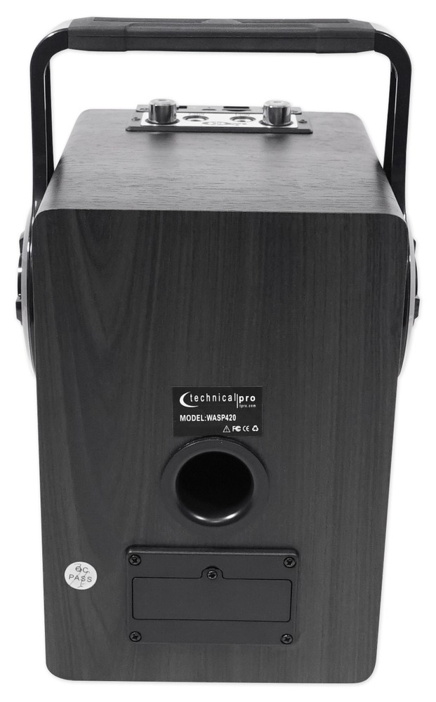 Technical Pro WASP420 Rechargeable Bluetooth Karaoke Machine System w/LED's+Mic
