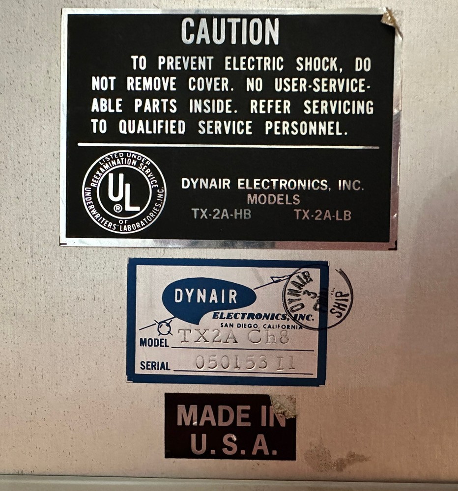 Vintage Dynair Electronics Mini-Mod TX2A Ch8 Audio Video EUC Tested Works
