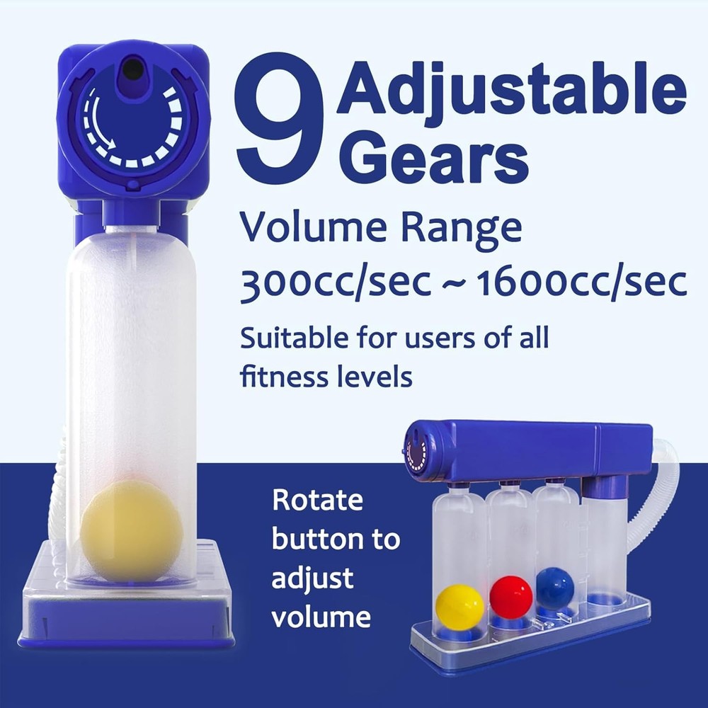 Home Use Breathing Exercise Device for Lungs, Lung Exerciser Device with Adjusta