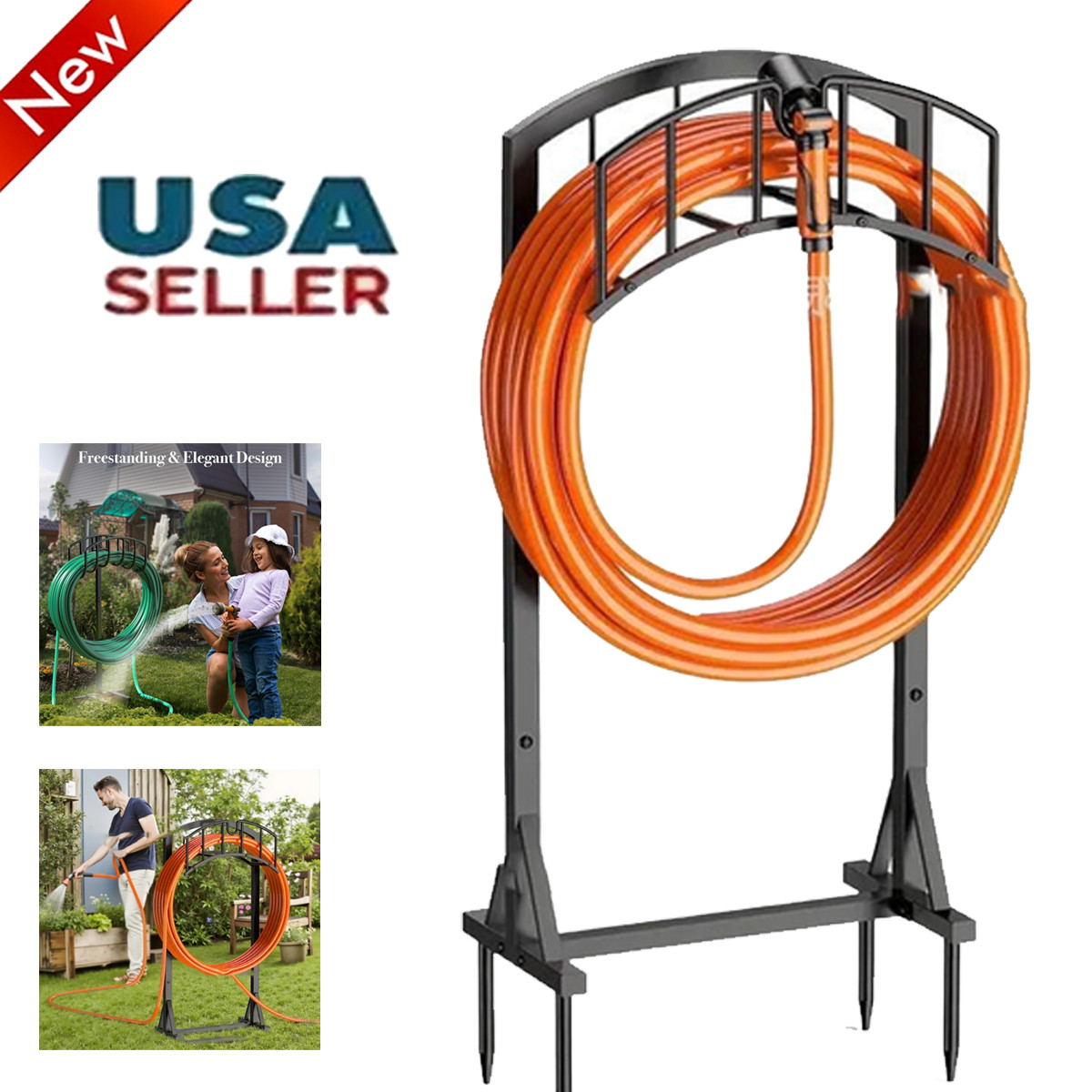 Garden Hose Holder - Upgraded Water Hose Holder Holds 151-feet Hose, Heavy Duty