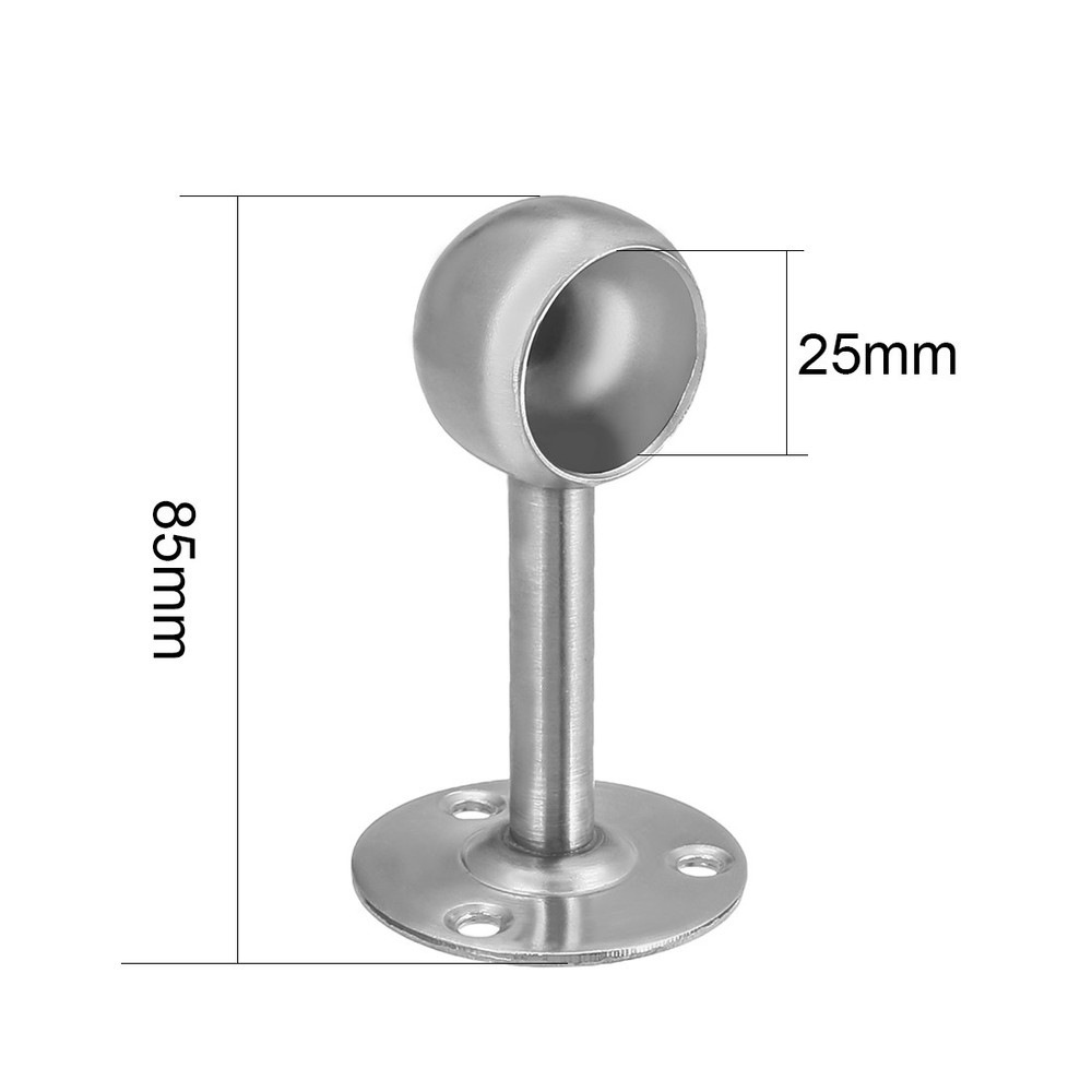 Wardrobe pipe bracket, 25mm diameter 85mm height, wall mounted 4 pcs