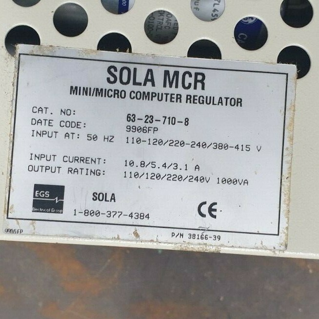 SOLA MCR 63-23-710-8 Power Conditioner Mini/Micro Computer Regulator (RBD5.1)