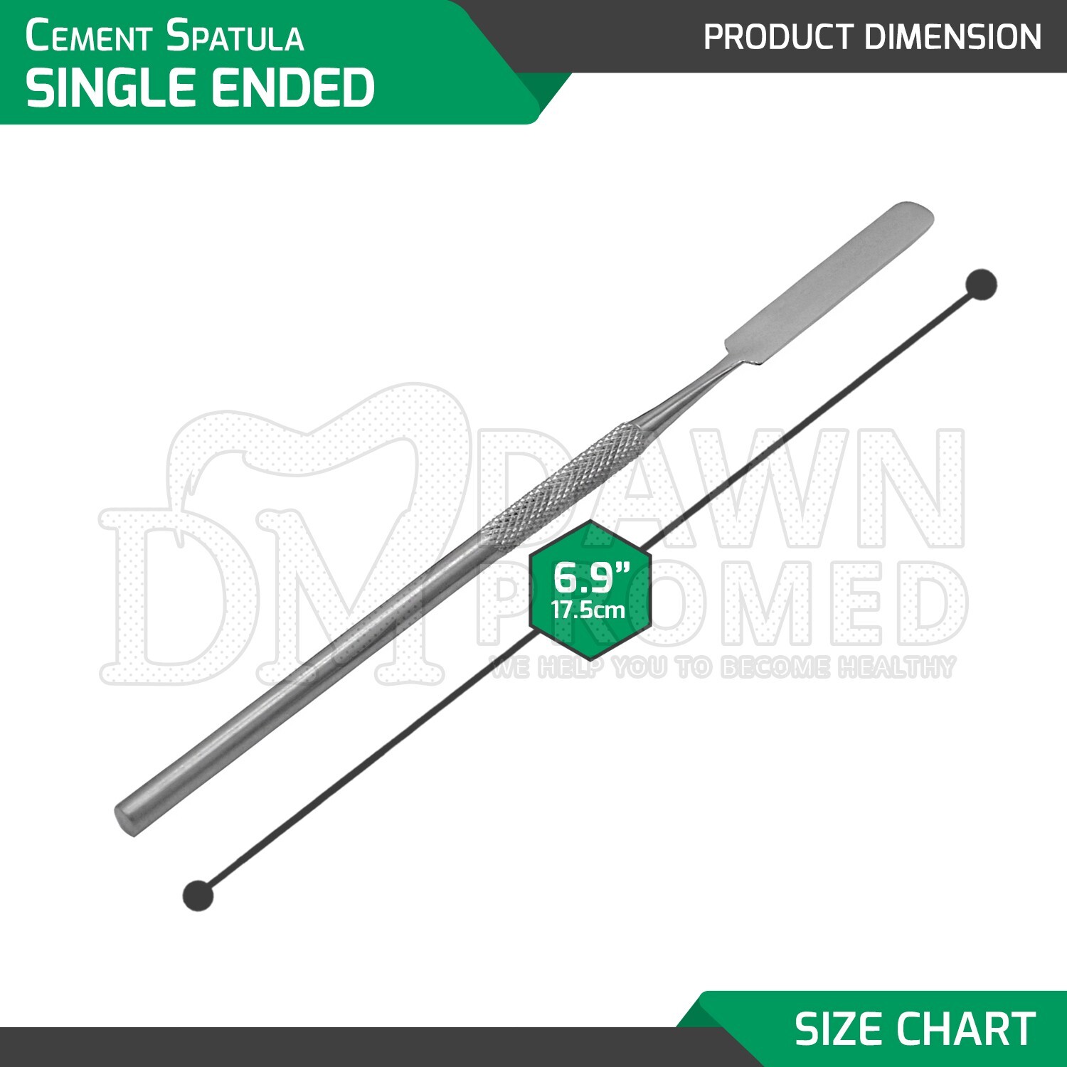 6 Pcs Cement Spatula Single Ended Set 6.9" Amalgam Mixing Dental Inst German Gr