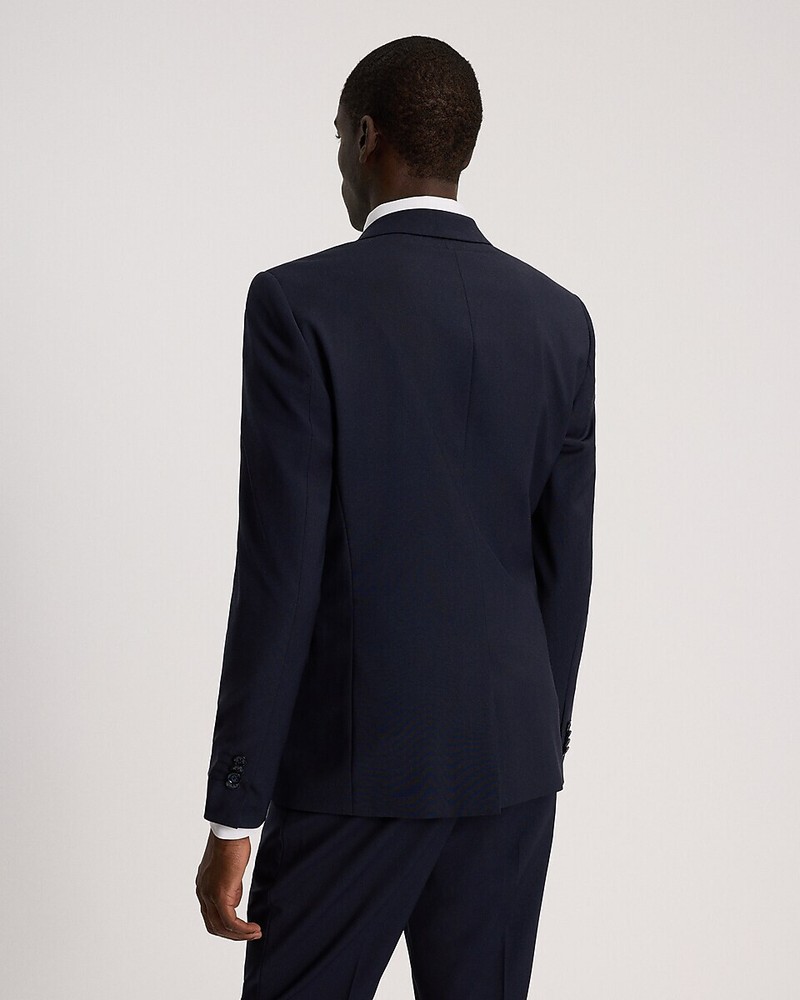 NEW EXPRESS $298 DEEP NAVY EXTRA SLIM WOOL BLEND MODERN TECH JACKET SZ 36S