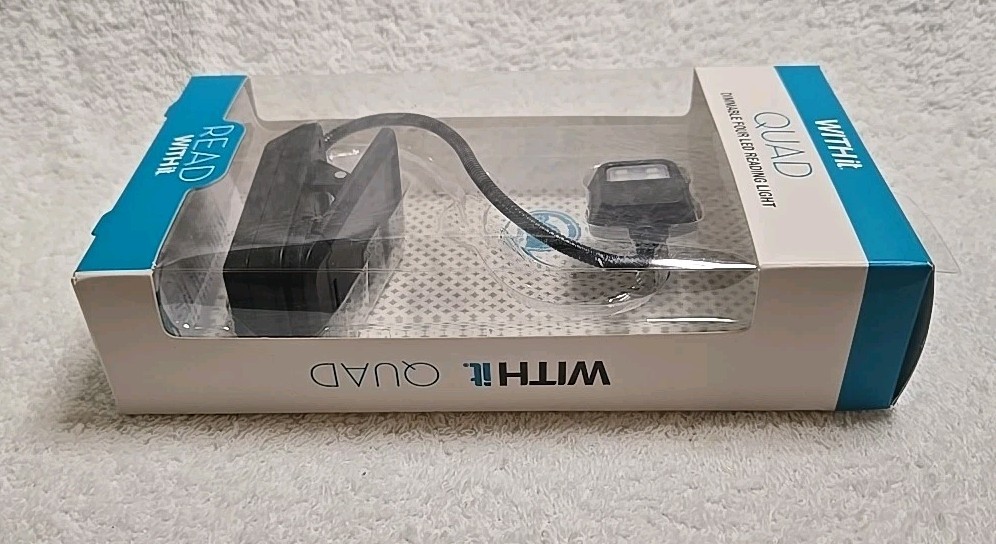 4 LED Reading Light Dimmable Quad Light - Withit - Black - NEW In Box