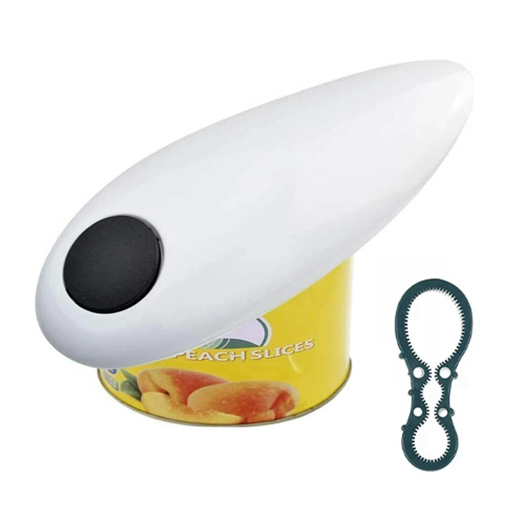 One Touch Electric Automatic Can Opener Smooth Edge Jar Bottle Kitchen Tool