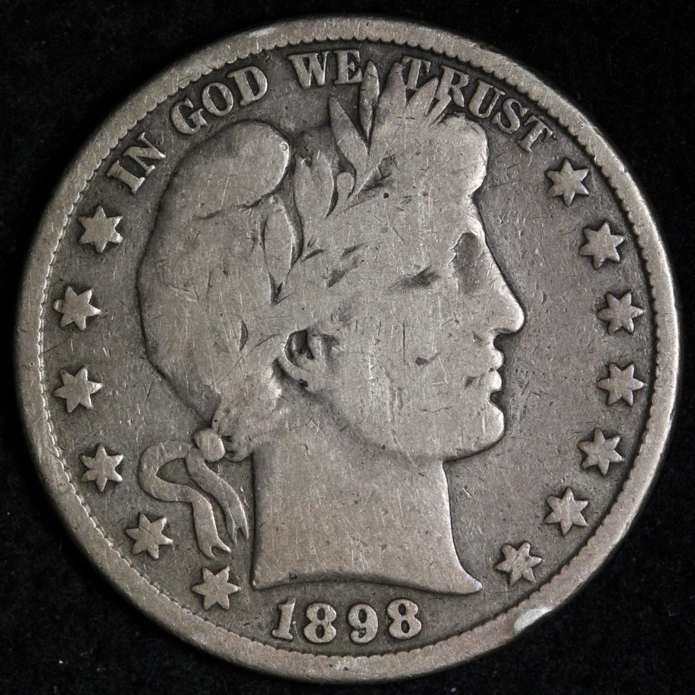 1898 Barber Silver Half Dollar FINE E334 SKCP
