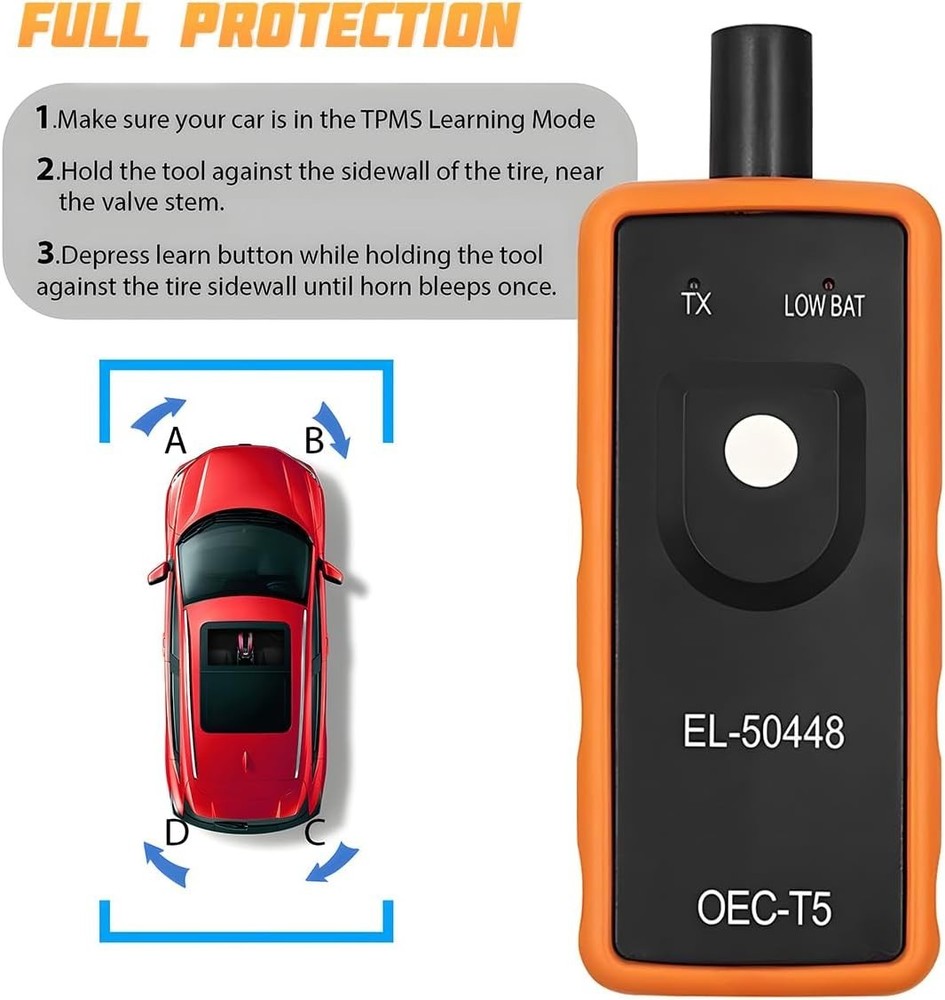 Digital TPMS Tool for Tire Sensor Activation - Compatible with Most Vehicles