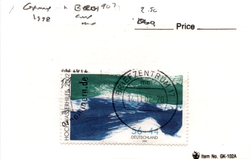 Germany, Postage Stamp, #B907 Used, 2002 Environmental (AC)