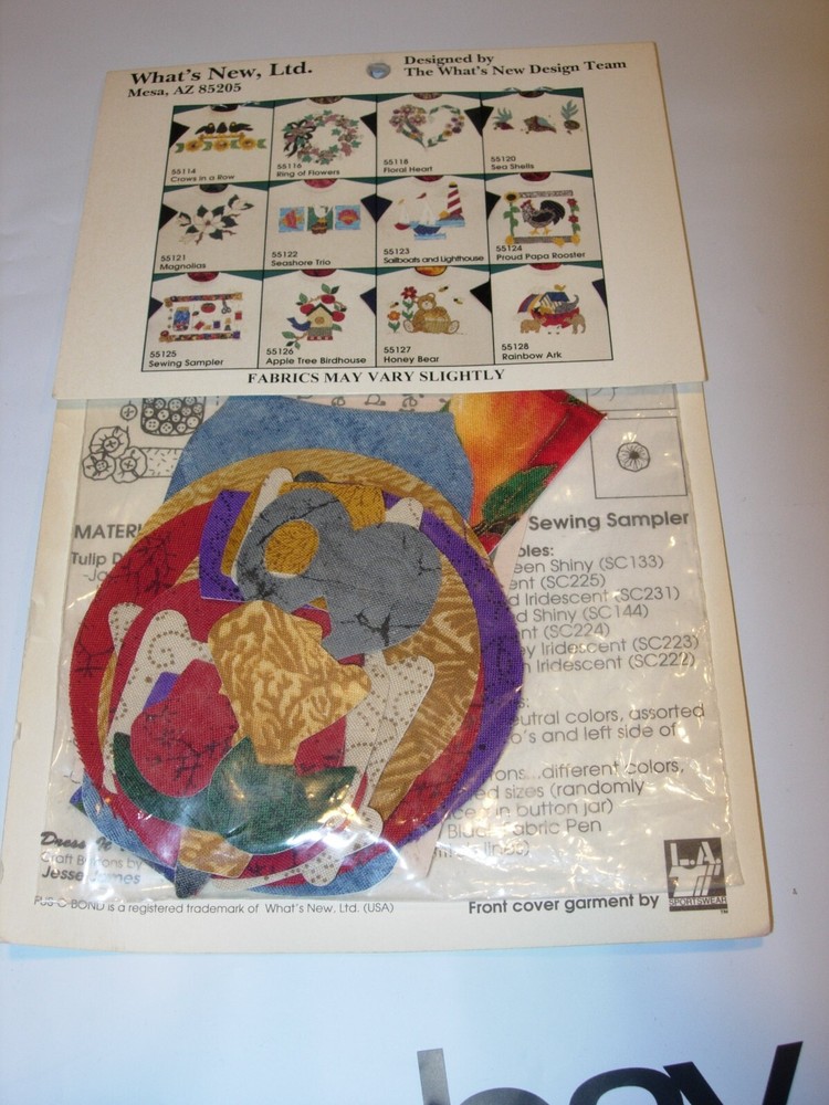 IRON ON APPLIQUE KIT TRANSFER FABRIC PATTERN DESIGN sewing sampler 55125