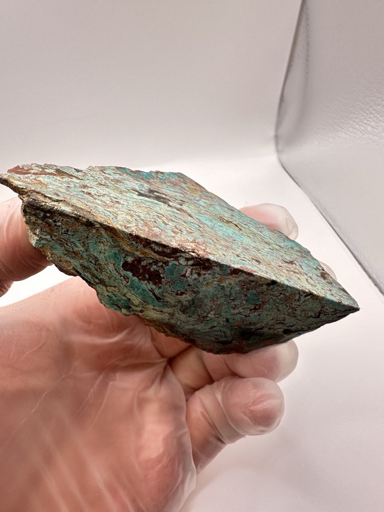 Congolese Chrysocolla Specimen - Polished Front & Base - End Cut Lapidary
