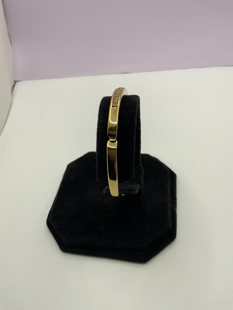 Avon 100th Anniversary Centennial Bracelet Gold Plated Bangle Hinged