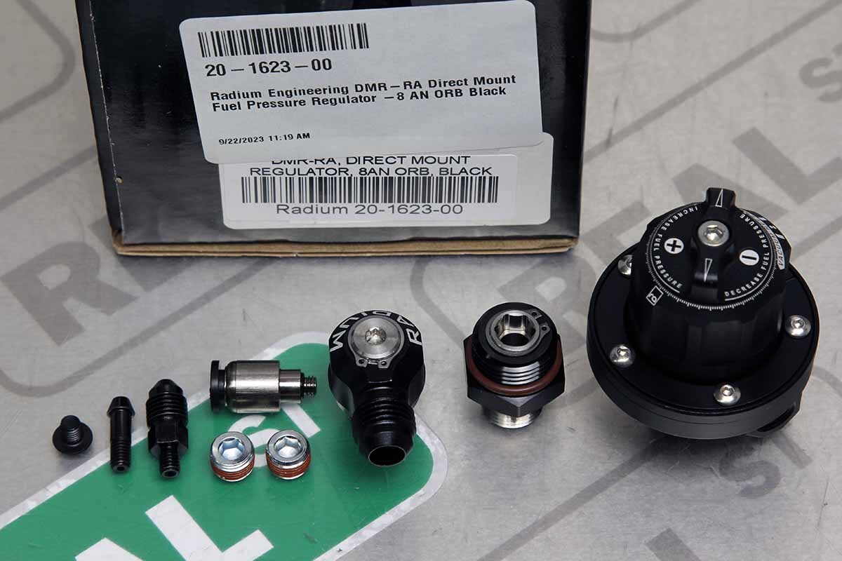 Radium DMR-RA Direct Mount Fuel Pressure Regulator -8 AN ORB Black 20-1623-00