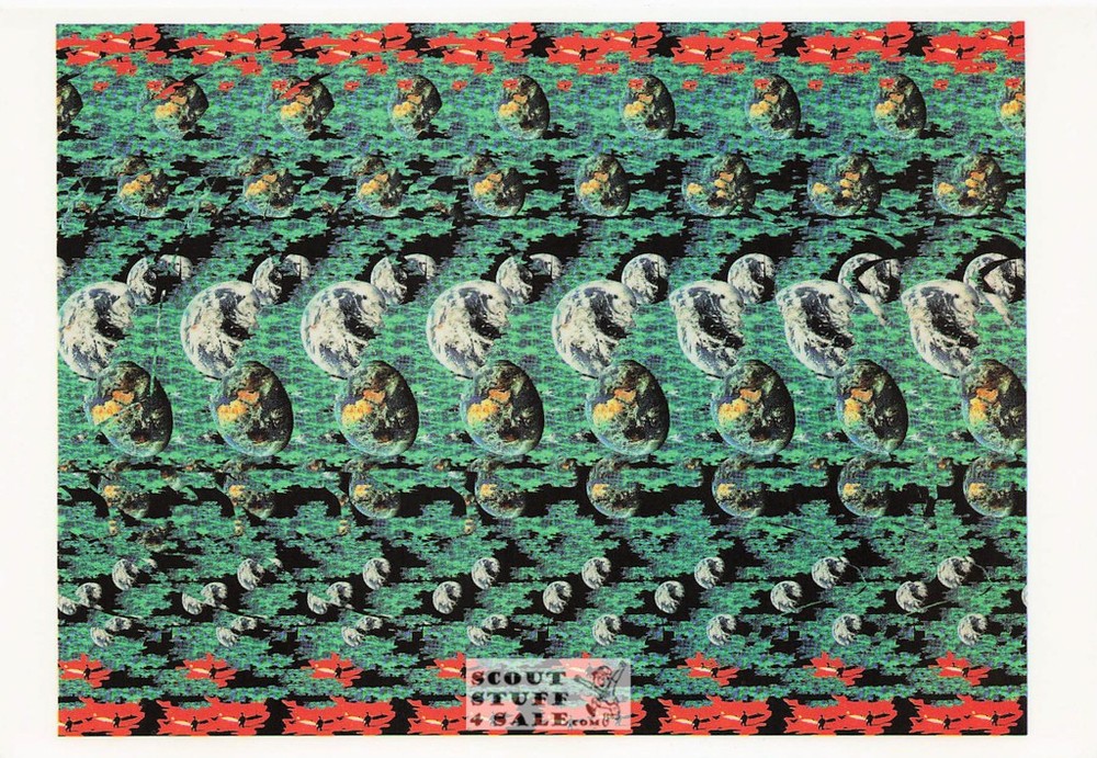 Dolphin Dance - Magic Eye 3D Optical Illusion Postcard, Classico SF #512-065