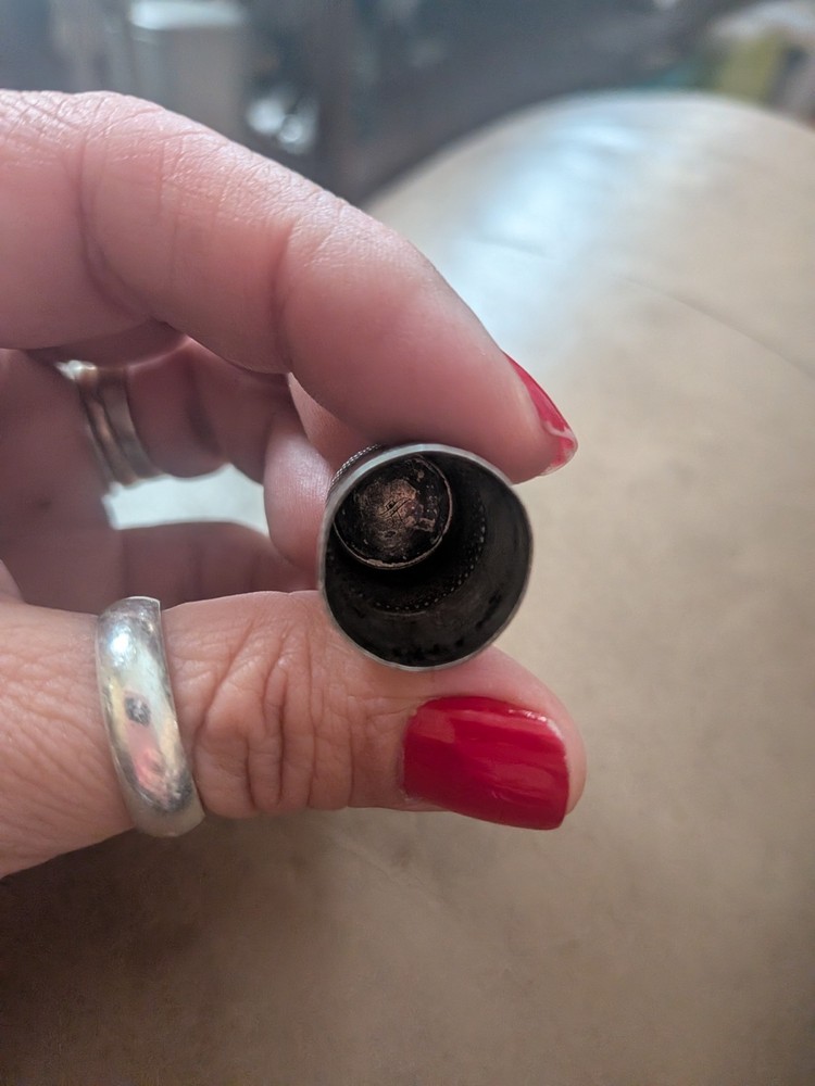 antique sterling silver thimble 10