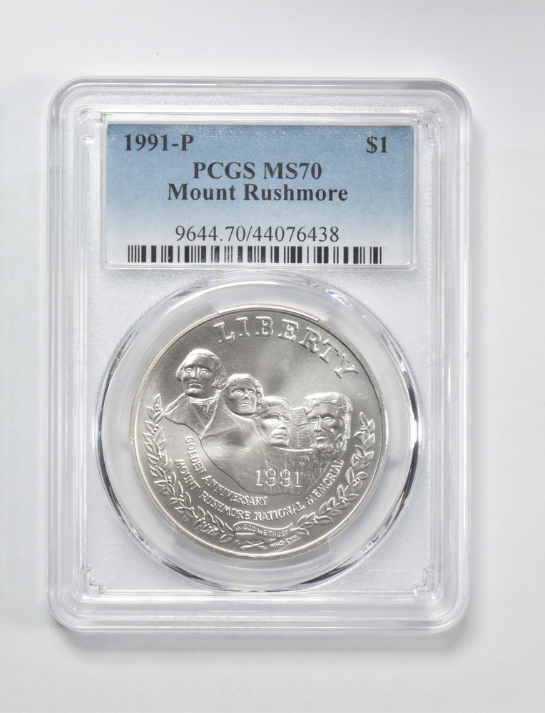 MS70 1991-P Mount Rushmore Commemorative $1 PCGS Blue Label