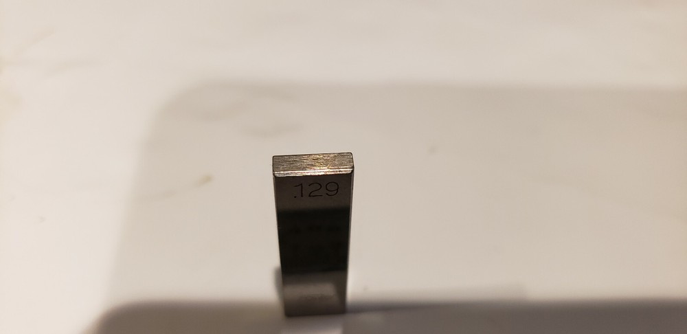 .129" Fowler Rectangular Steel Gage Gauge Block.