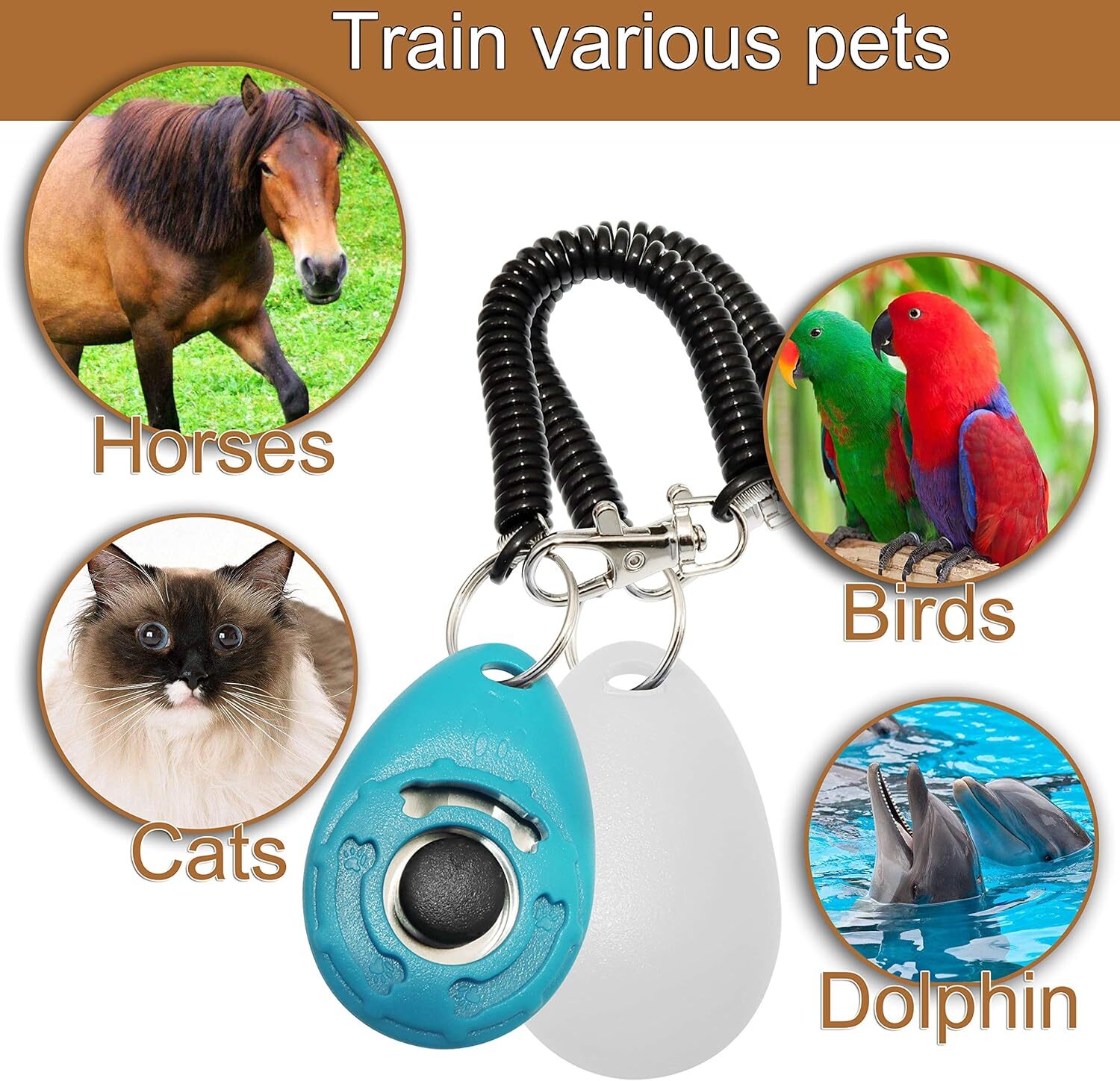 Training Clicker for Pet Like Dog Cat Horse Bird Dolphin Puppy with Wrist...