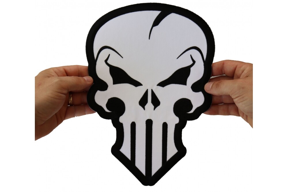 Large Back Patch (Iron-On), Punish Me Evil Skull Large Back Patch, 8" x 11"
