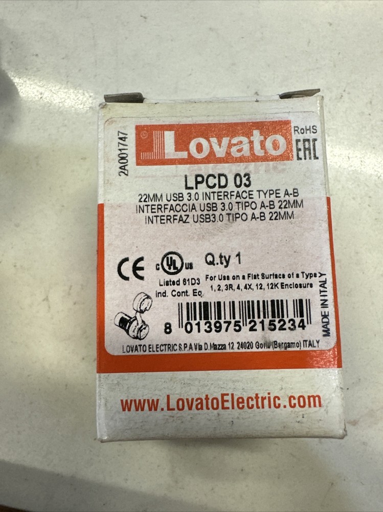 Lovato USB Interface 22MM LPCD 03 Brand New Type A-B