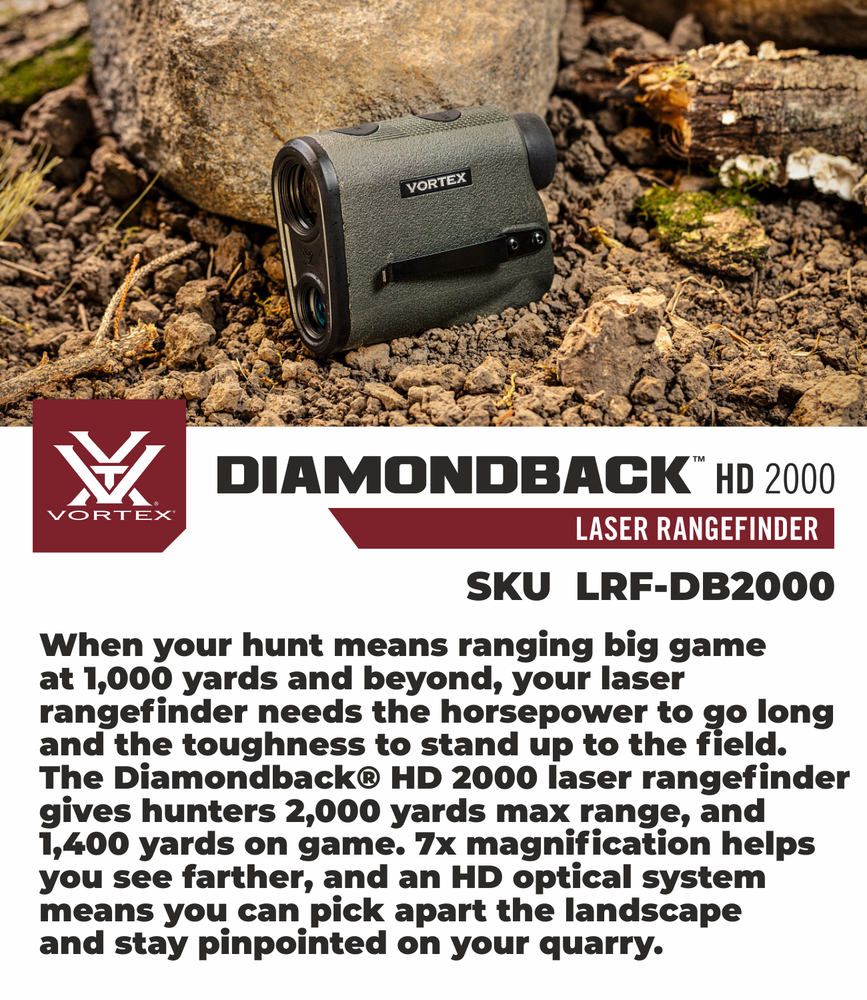 Vortex Optics Diamondback HD 2000 Laser Rangefinder with Free Camo-D Hat Bundle