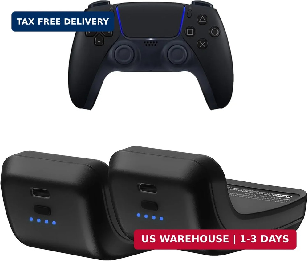 2X 3000mAh PS5 Controller Battery Pack, PS5 Replacement Battery Extender for Son