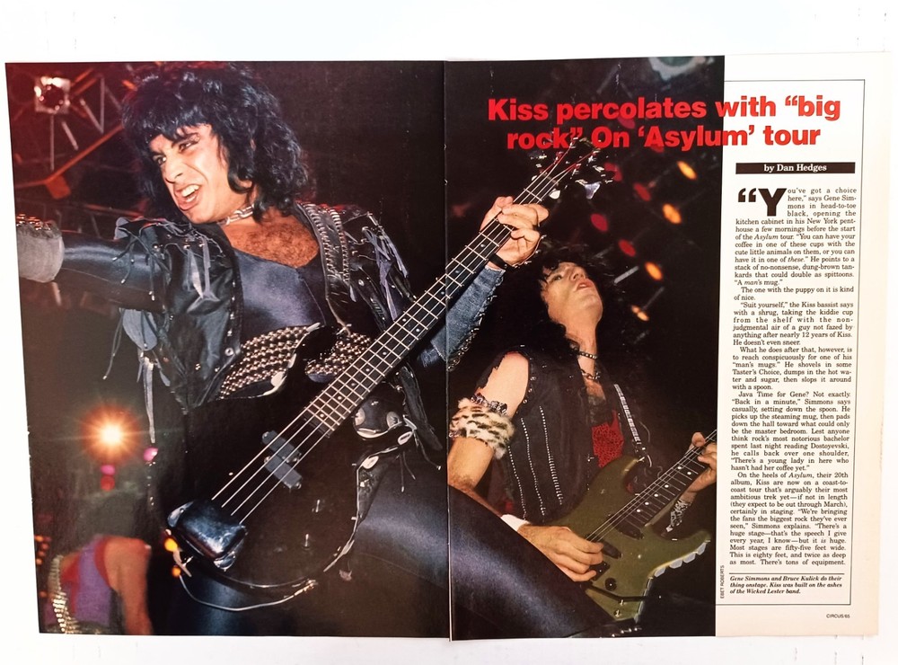 KISS-GENE ASYLUM TOUR INTERVIEW-1986 6PG MAGAZINE ARTICLE POSTERS PINUP CLIPPING