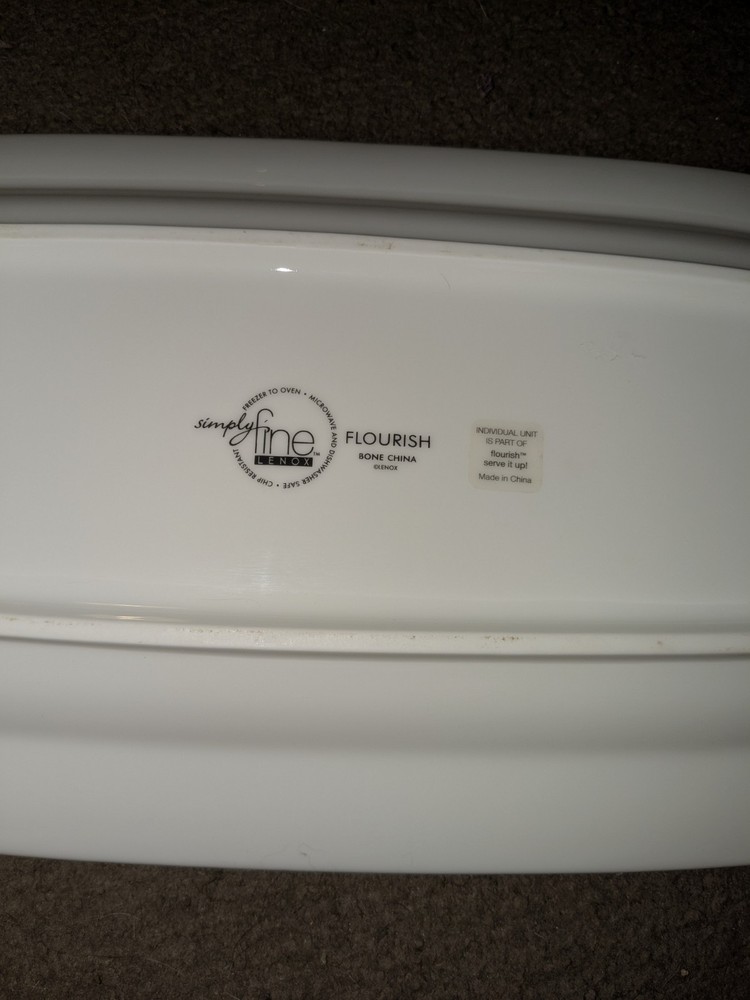 Lenox Flourish Rectangular Tray 14" Length New Replacement Never Used