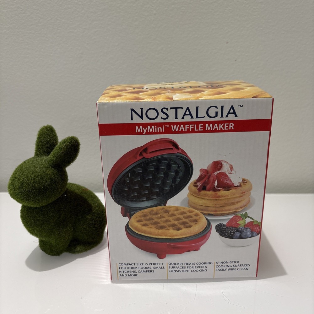 New Waffle Maker Mini 5" - Red Waffle Maker Nostalgia