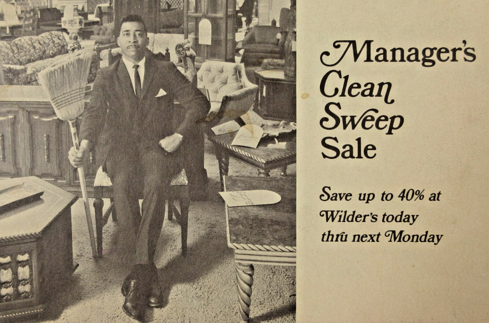 Wilder's Furniture Store Advertising Mailer Black Salesman Los Angeles CA 1968
